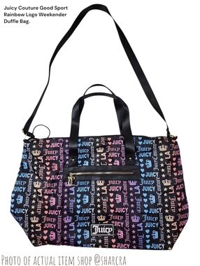 Juicy Couture Women's Good Sport Rainbow Logo Weekender Duffle Gym Overnight Bag